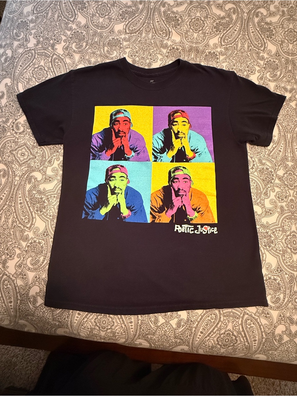 Vintage 2Pac Poetic Justice Graphic T-shirt Pop Art Panels